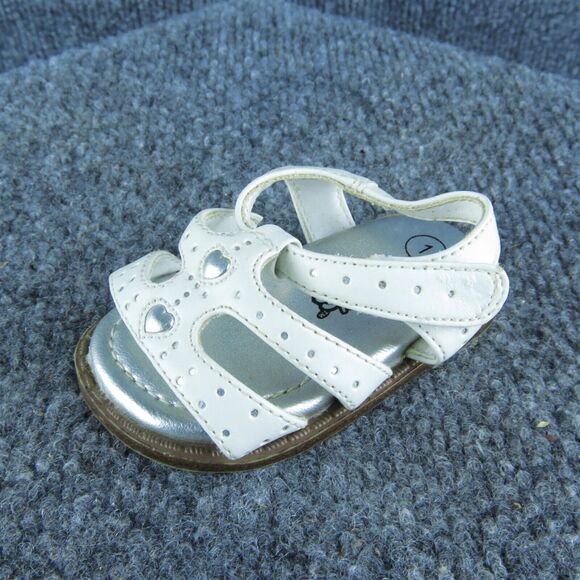 Teeny Toes Girls Gladiator Size T 1 Medium Shoes White Synthetic Hook & Loop - Picture 1 of 6